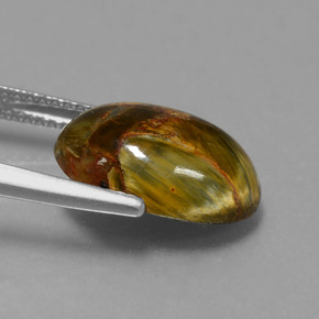Pietersite naturale multicolore da 4,48 ct, taglio ovale, opaco