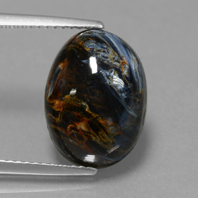 Pietersite naturale multicolore da 6,33 ct, taglio ovale, opaco