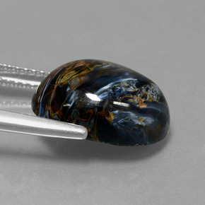 Pietersite naturale multicolore da 6,33 ct, taglio ovale, opaco