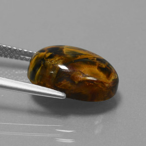 Pietersite naturale multicolore da 6,15 ct, taglio ovale, opaco
