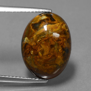 Pietersite naturale multicolore da 7,19 ct, taglio ovale, opaco