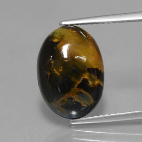 Pietersite naturale multicolore da 4,99 ct, taglio ovale, opaco