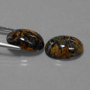 Pietersite naturale multicolore da 9,26 ct, taglio ovale, opaco