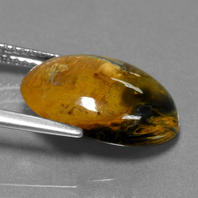 Pietersite naturale multicolore da 5,93 ct, taglio ovale, opaco