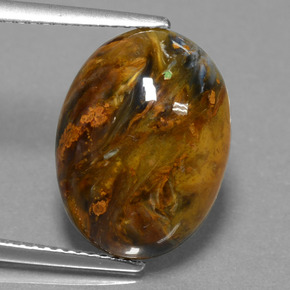 Pietersite naturale multicolore da 7,10 ct, taglio ovale, opaco