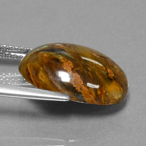 Pietersite naturale multicolore da 7,10 ct, taglio ovale, opaco