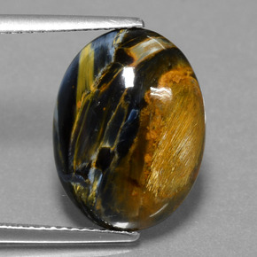 Pietersite naturale multicolore da 6,41 ct, taglio ovale, opaco