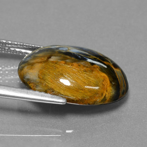 Pietersite naturale multicolore da 6,41 ct, taglio ovale, opaco