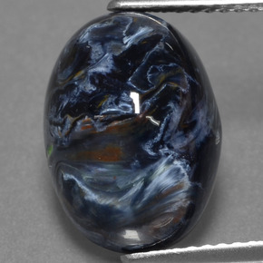 Pietersite naturale multicolore da 5,89 ct, taglio ovale, opaco