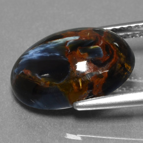 Pietersite naturale multicolore da 4,81 ct, taglio ovale, opaco