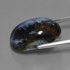 Pietersite naturale multicolore da 10,63 ct, taglio ovale, opaco