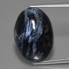 Pietersite naturale multicolore da 10,97 ct, taglio ovale, opaco