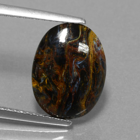 Pietersite naturale multicolore da 3,16 ct, taglio ovale, opaco