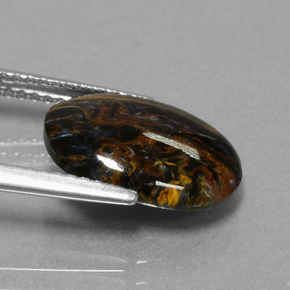 Pietersite naturale multicolore da 3,16 ct, taglio ovale, opaco