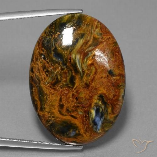 34.22ct Naturale Multicolore Pietersite, Ovale, Opaco