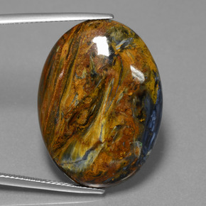 Pietersite naturale multicolore da 32,35 ct, taglio ovale, opaco