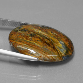 Pietersite naturale multicolore da 32,35 ct, taglio ovale, opaco