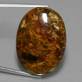 Pietersite Multicolore naturale da 37.98 ct, Taglio ovale, Opaco