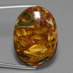 Pietersite naturale multicolore da 29,67 ct, taglio ovale, opaco