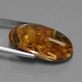 Pietersite naturale multicolore da 29,67 ct, taglio ovale, opaco
