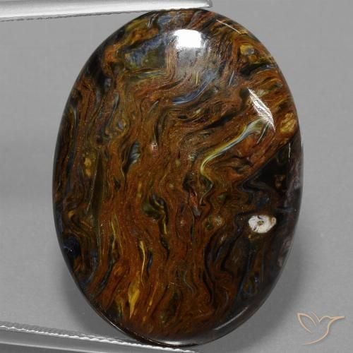 29.04ct Naturale Multicolore Pietersite, Ovale, Opaco