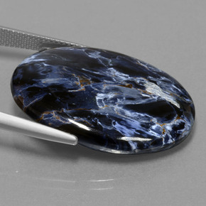 Pietersite naturale multicolore da 27,49 ct, taglio ovale, opaco