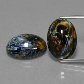 Pietersite naturale multicolore da 10,63 ct, taglio ovale, opaco