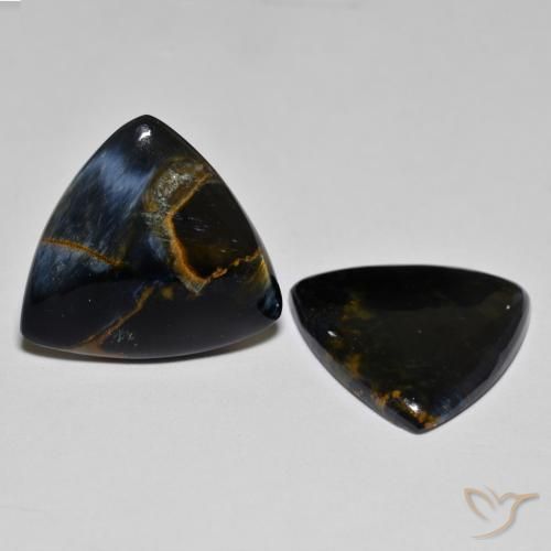 Gemme di Pietersite Multicolore naturale da 12.28 ct, Taglio trillion, Opaco