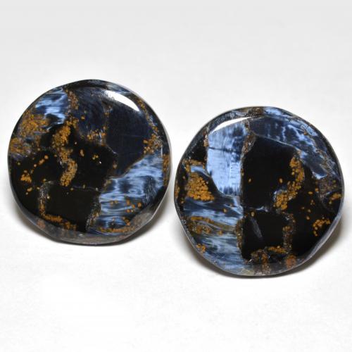 Pietersite naturale multicolore da 20,74 ct, taglio rotondo, opaco