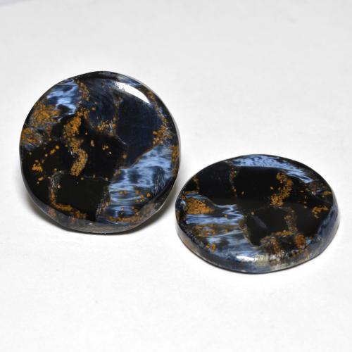 Pietersite naturale multicolore da 20,74 ct, taglio rotondo, opaco