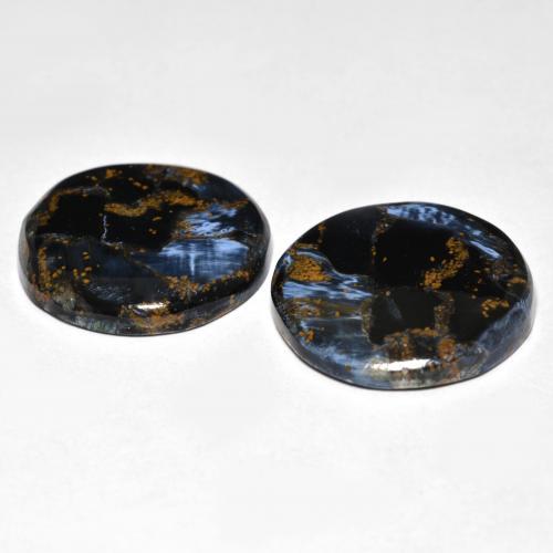 Pietersite naturale multicolore da 20,74 ct, taglio rotondo, opaco