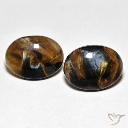 12.67ctw Naturale Multicolore Pietersite, Ovale, Opaco