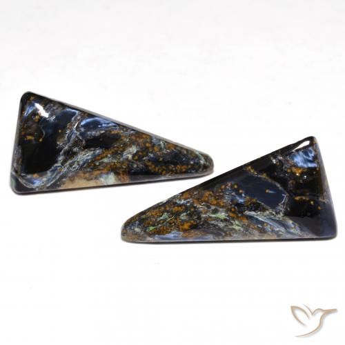 14.46ctw Naturale Multicolore Pietersite, Taglio trillion, Opaco