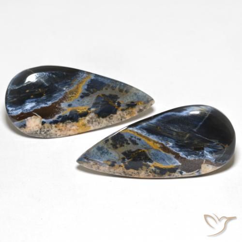 25.47ctw Naturale Multicolore Pietersite, Forma a pera, Opaco