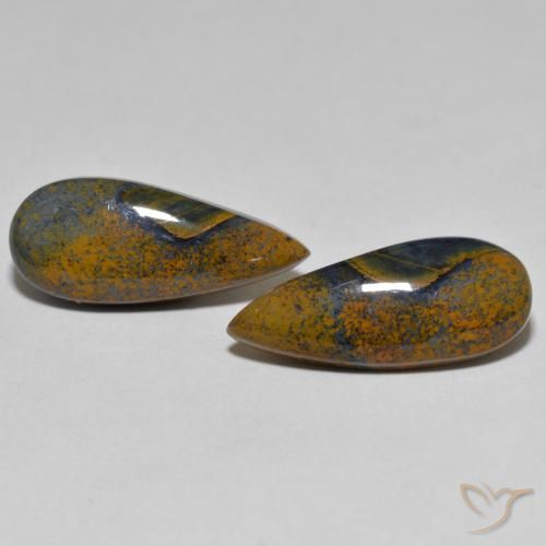 8.34ctw Naturale Multicolore Pietersite, Forma a pera, Opaco
