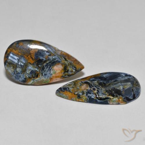 Gemme di Pietersite Multicolore naturale da 13.64 ct, Forma a pera, Opaco