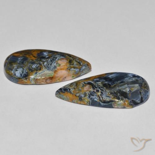 Gemme di Pietersite Multicolore naturale da 13.64 ct, Forma a pera, Opaco