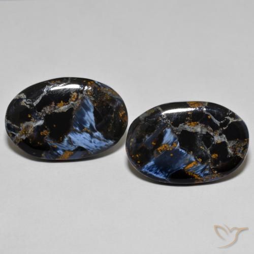 16.59ctw Naturale Multicolore Pietersite, Ovale, Opaco