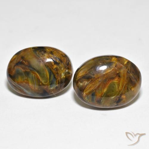 16.92ctw Naturale Multicolore Pietersite, Ovale, Opaco