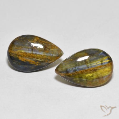 10.97ctw Naturale Multicolore Pietersite, Forma a pera, Opaco