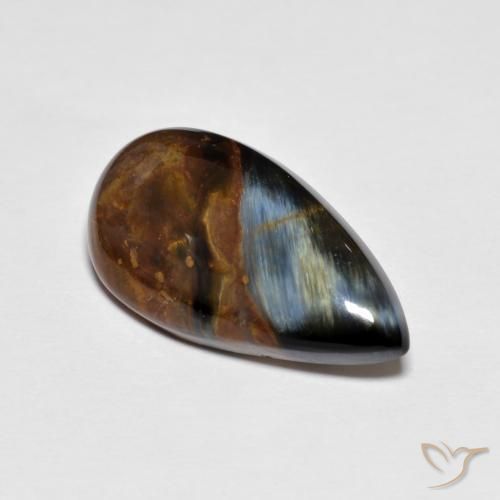 5.13ct Naturale Multicolore Pietersite, Forma a pera, Opaco