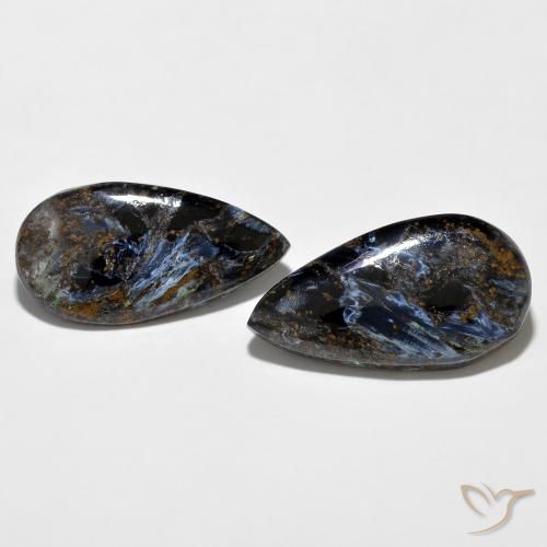 14.24ctw Naturale Multicolore Pietersite, Forma a pera, Opaco