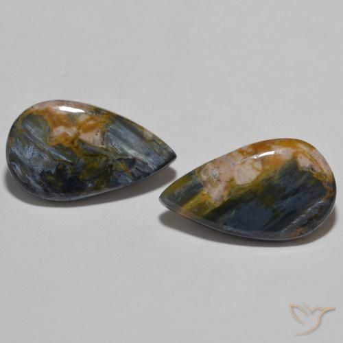 11.31ctw Naturale Multicolore Pietersite, Forma a pera, Opaco