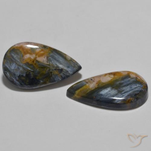 Gemme di Pietersite Multicolore naturale da 11.31 ct, Forma a pera, Opaco