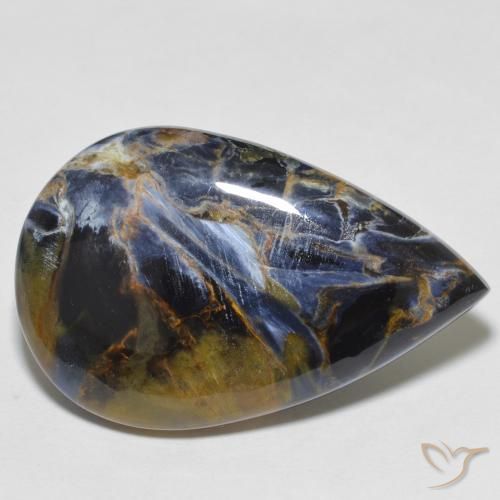 18.93ct Naturale Multicolore Pietersite, Forma a pera, Opaco