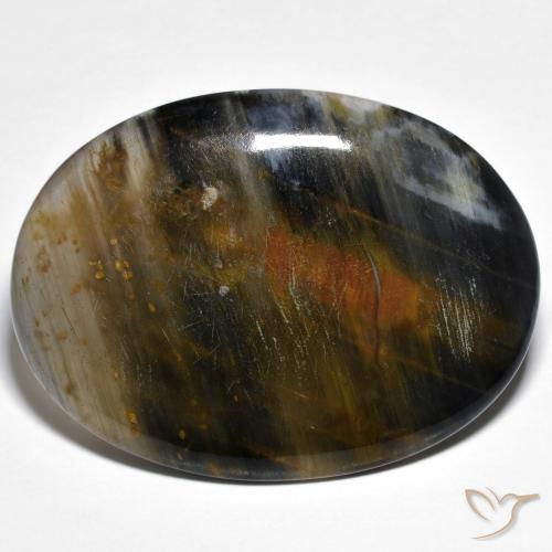 34.77ct Naturale Multicolore Pietersite, Ovale, Traslucido