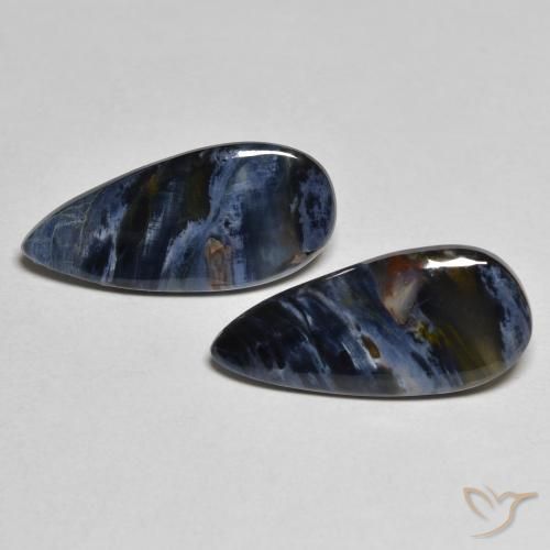 4.74ctw Naturale Multicolore Pietersite, Forma a pera, Opaco