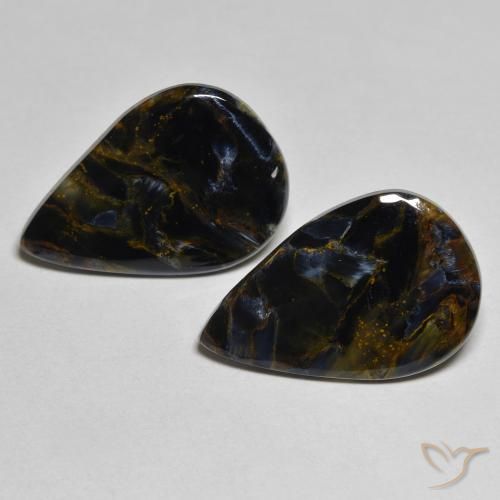8.64ctw Naturale Multicolore Pietersite, Forma a pera, Opaco