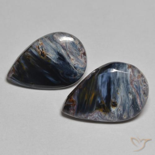 5.95ctw Naturale Multicolore Pietersite, Forma a pera, Opaco
