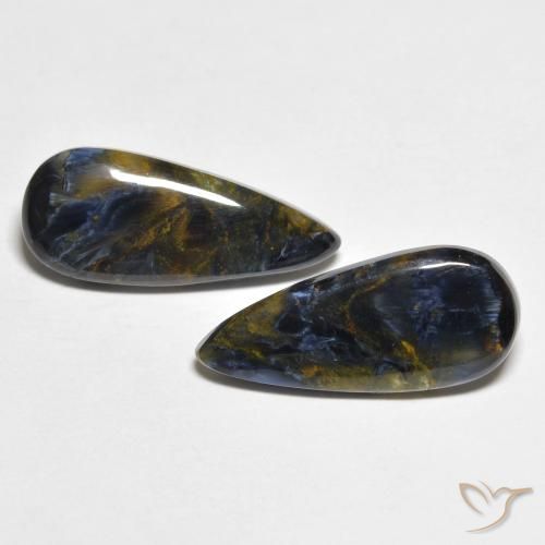 4.33ctw Naturale Multicolore Pietersite, Forma a pera, Opaco